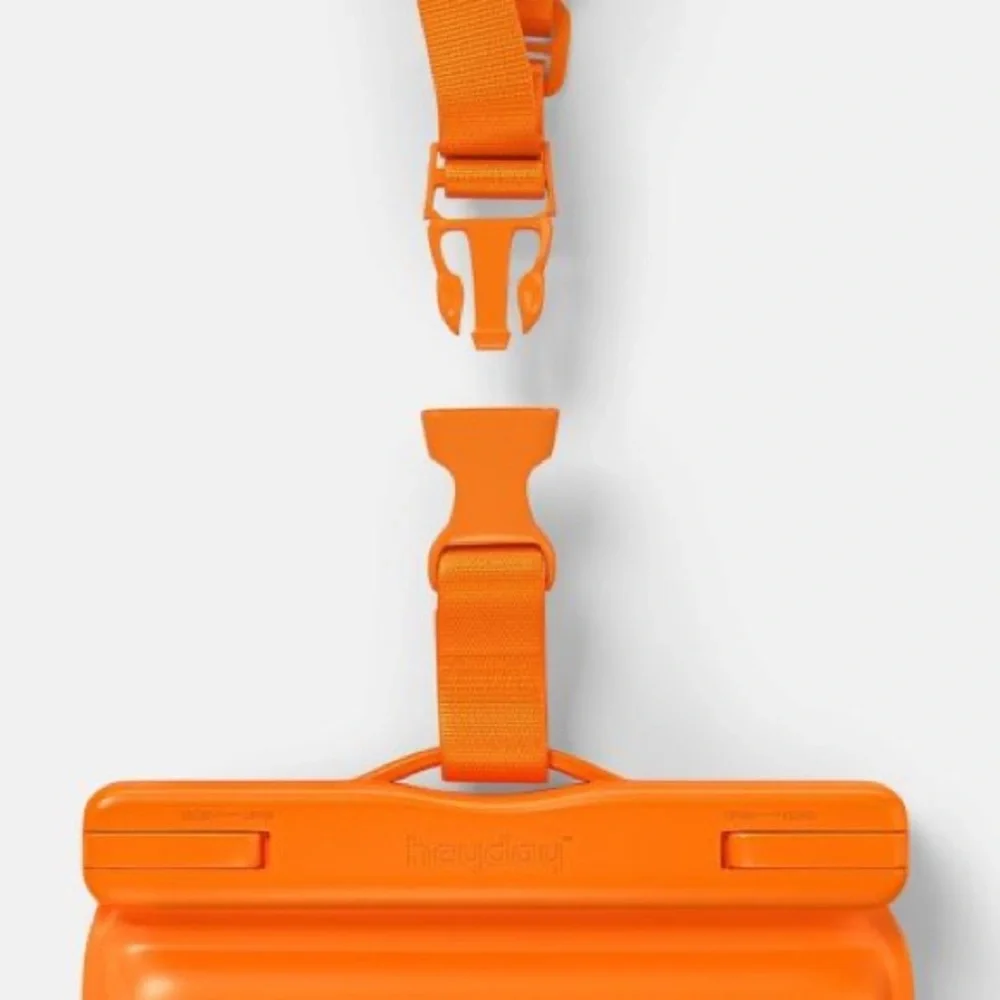 Orange - Waterproof Phone Pouch Fits Smartphones 6.7